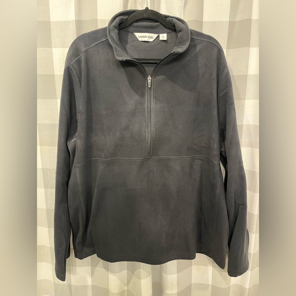 Lands' End Men's Black Zip-Up Sweater